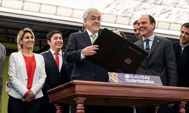 Presidente Piñera firma proyecto de nueva ley de arriendos