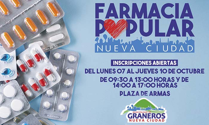 Graneros: Municipio llama a inscribirse en su Farmacia Popular