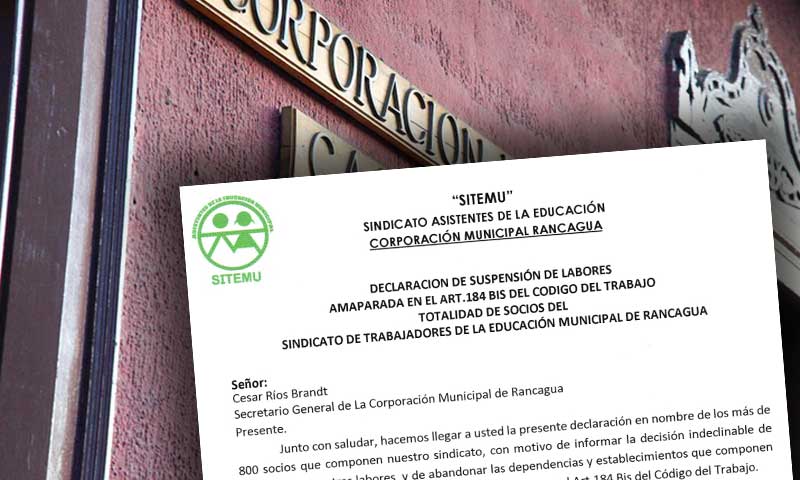 Trabajadores de la educación municipal de Rancagua suspenden sus labores