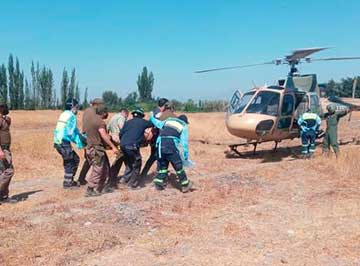 Brigada de Aviación del Ejército rescata a piloto de un accidente de Helicóptero en la comuna de Olivar