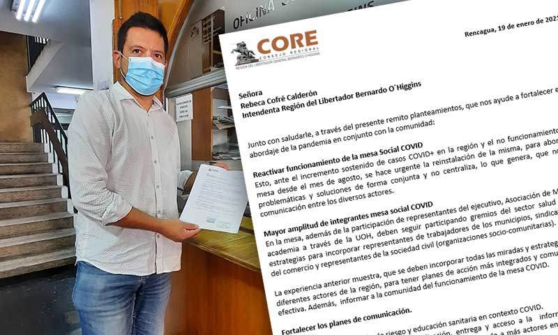 Core Germán Arenas pide a intendenta reanudar funcionamiento de Mesa Social COVID