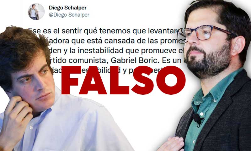 Falso: Gabriel Boric no es el candidato del Partido Comunista como asegura Diego Schalper