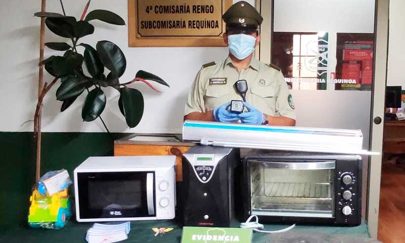 Carabineros recupera especies robadas desde Municipalidad de Requínoa y detienen a dos personas