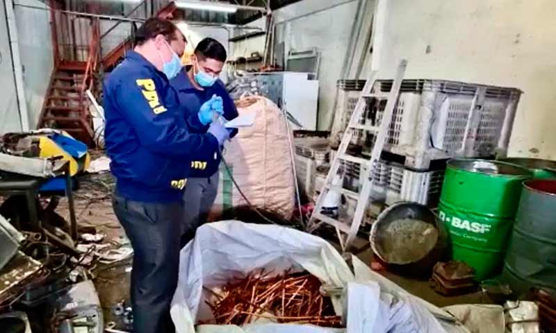 Encuentran casi 600 kilos de cable robado en local comercial de Rancagua