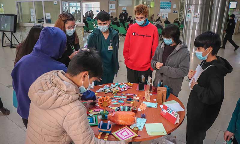 Pacientes del Hospital Regional Rancagua lideran bazar con artesanías terapéuticas