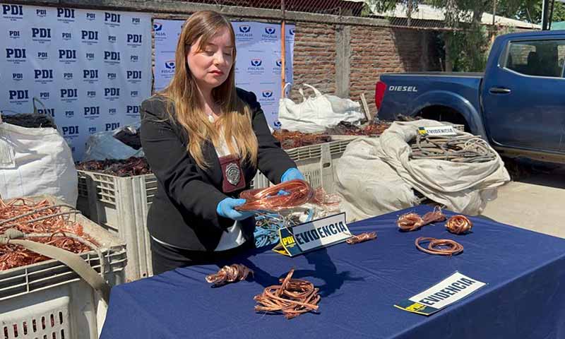 PDI recupera desde bodega de Rancagua siete toneladas de cobre robado