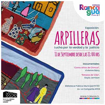 Inauguran exposición fotográfica de arpilleras en Biblioteca Santiago Benadava de Rancagua