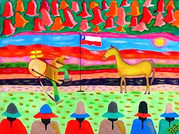 Claudio Gajardo expone sus pinturas en una escuela de La Granja y prepara para su gira por la Región de O’Higgins