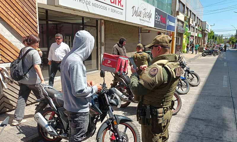 Gobierno realiza nuevas fiscalizaciones a motos de reparto en Rancagua