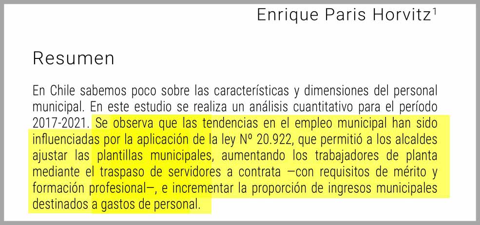 Más del 60% de los funcionarios municipales trabajan a honorarios