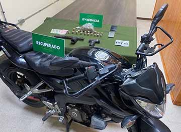 Carabineros detiene a hombre en Rancagua Oriente con motocicleta robada, droga y arma de fuego