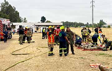 SAMU O’Higgins lidera simulacro masivo de accidente para fortalecer respuesta prehospitalaria
