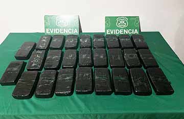 Incautan 27 kilos de cocaína avaluados en $1.300 millones en control vehicular en Chimbarongo